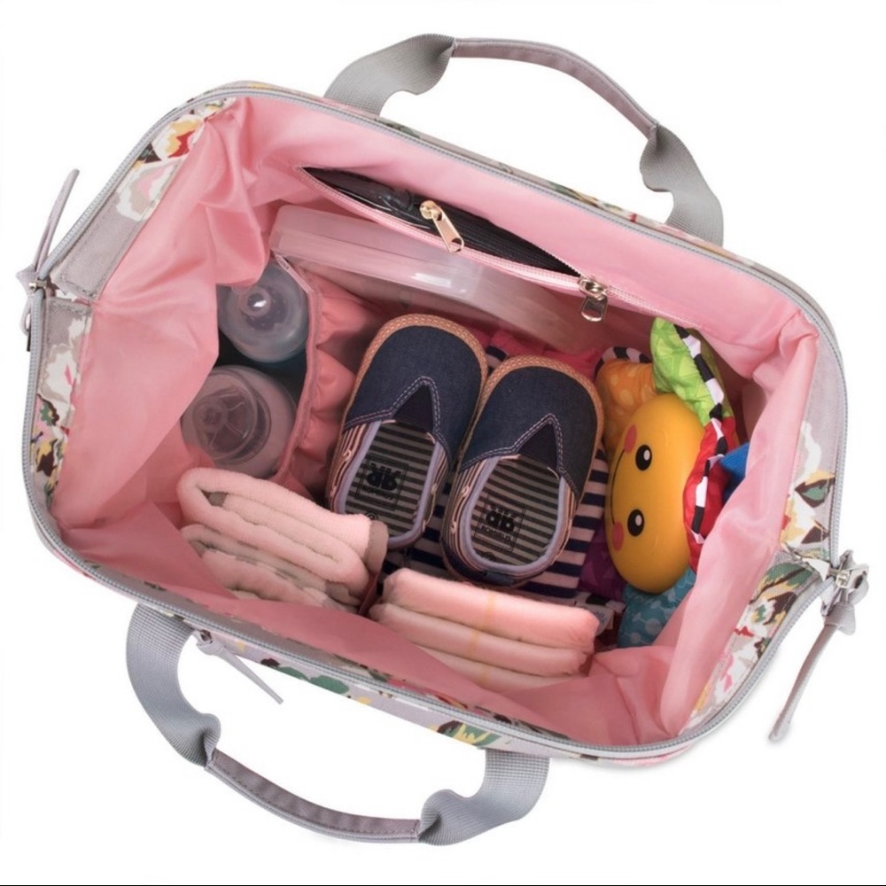 Baby Essentials Floral Frame Backpack - Gray - Picture 6 of 6